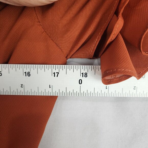 Lavetir Formal Dress Size 8 Long Prom Bridesmaid Burnt Orange Lace Up Tie Waist - Picture 4 of 9